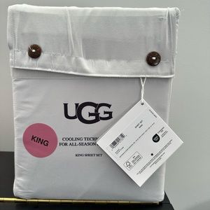 New Ugg Alahna King Sheet Set Light Grey: Stone Cooling All Season Comfort